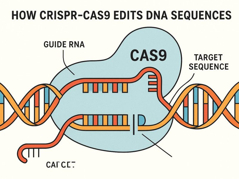 How CRISPR-Cas9 edits DNA sequences.