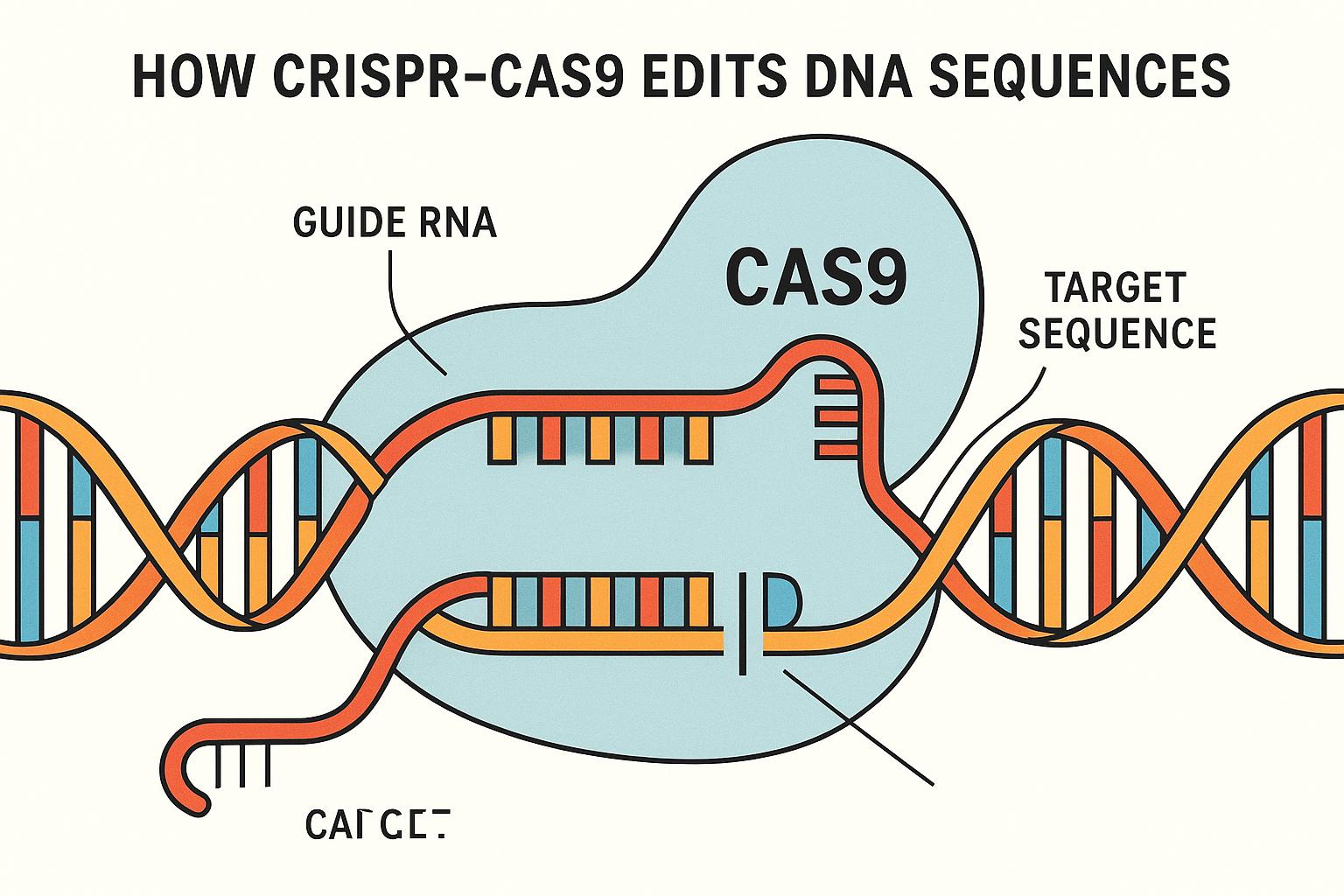 How CRISPR-Cas9 edits DNA sequences.