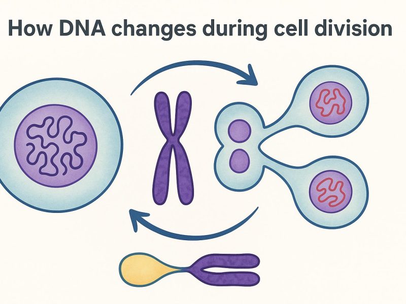 How DNA changes during cell division.
