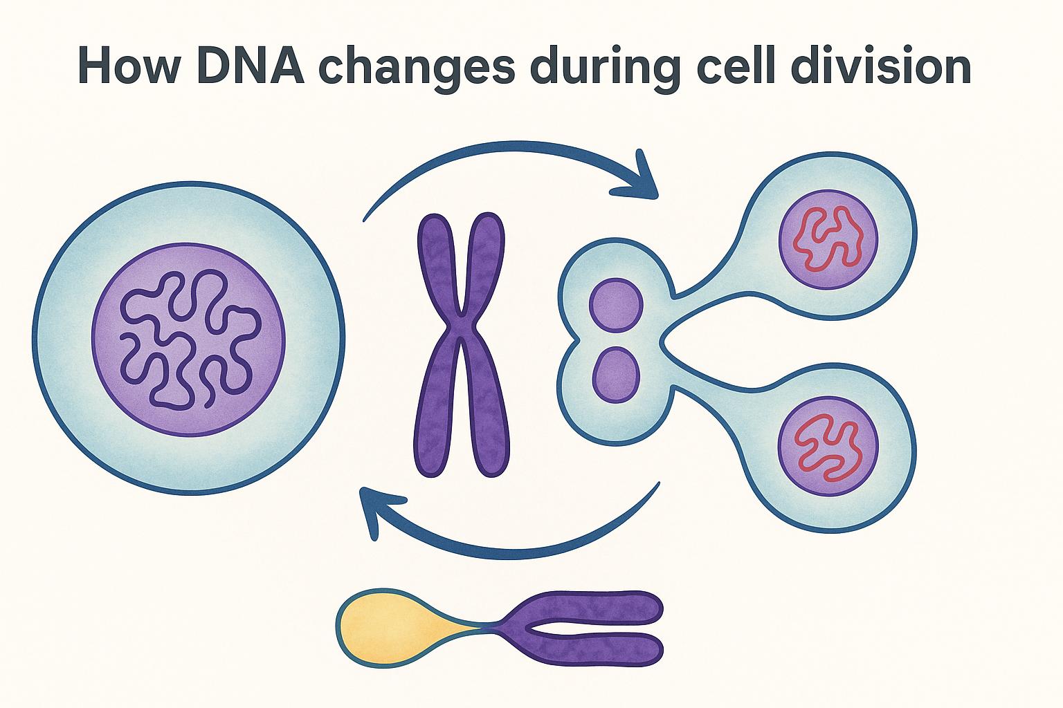 How DNA changes during cell division.