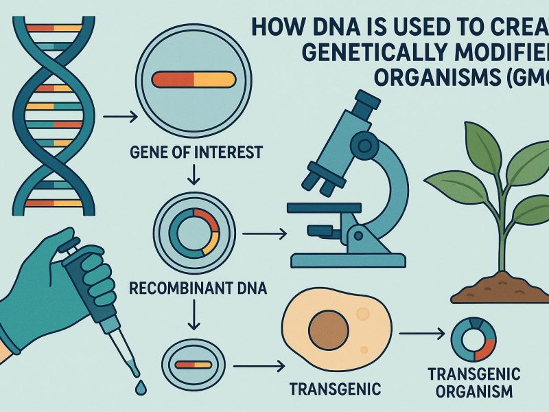 How DNA is used to create genetically modified organisms (GMOs).