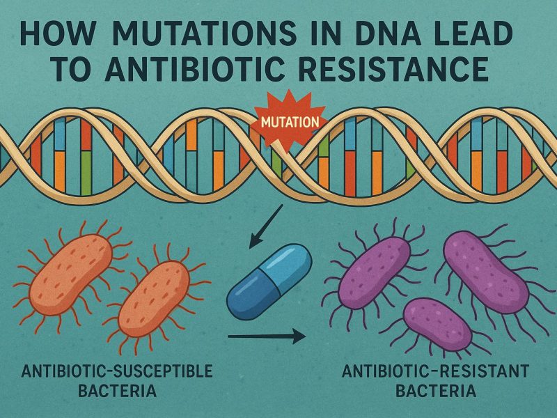 How mutations in DNA lead to antibiotic resistance.