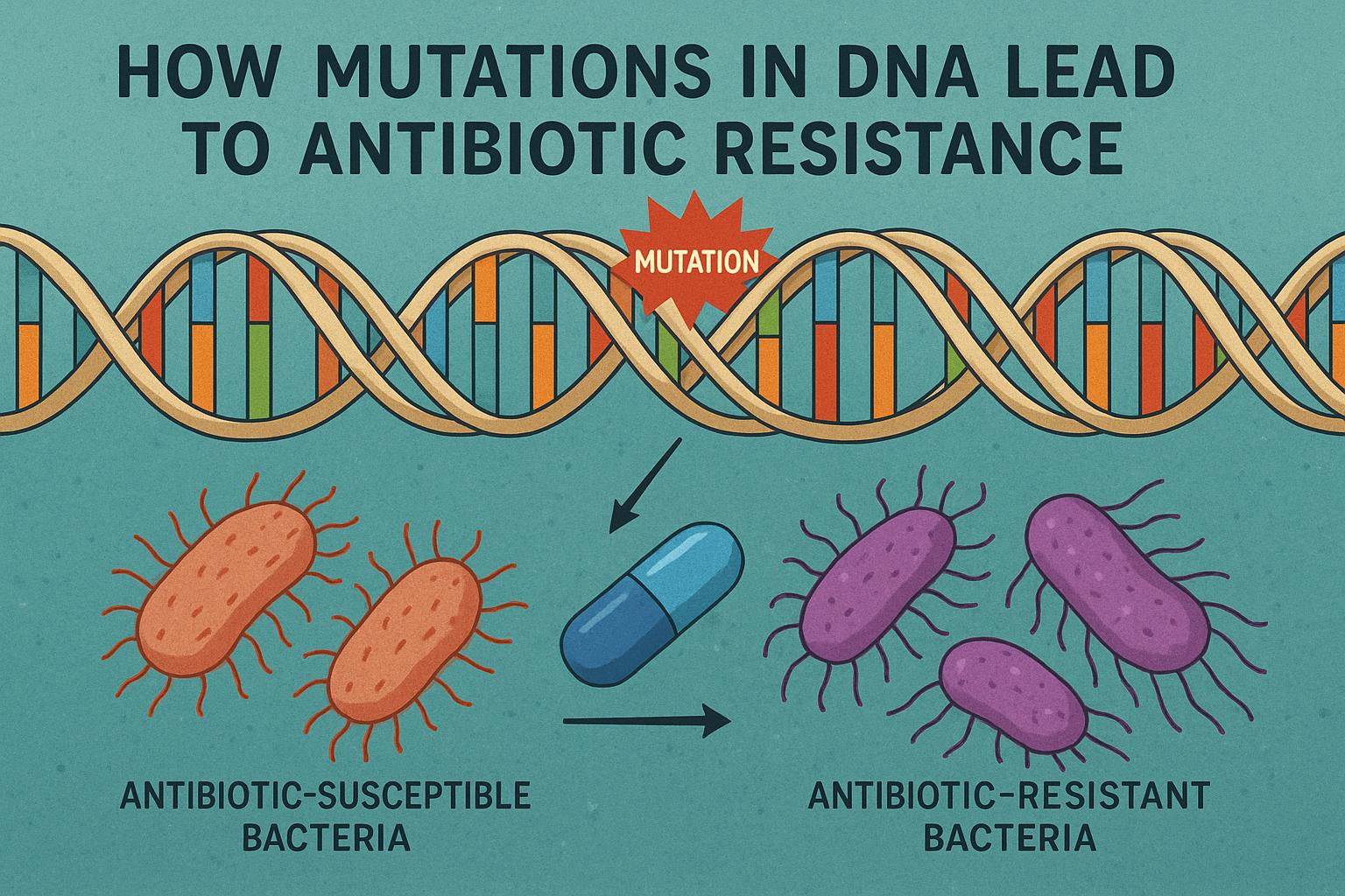 How mutations in DNA lead to antibiotic resistance.