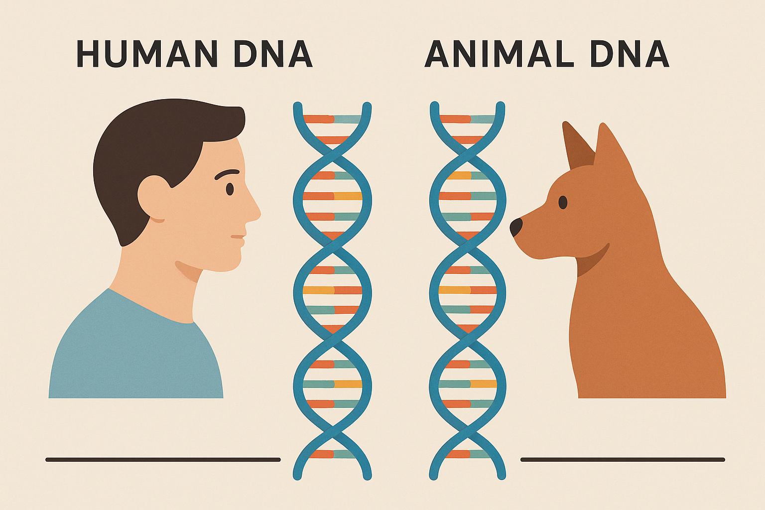 The differences between human and animal DNA.
