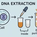The process of DNA extraction from cells.
