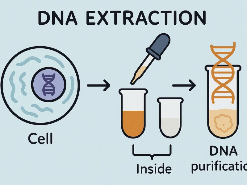 The process of DNA extraction from cells.