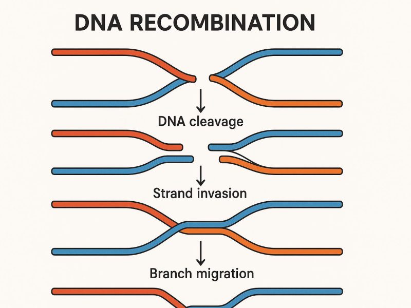The process of DNA recombination.