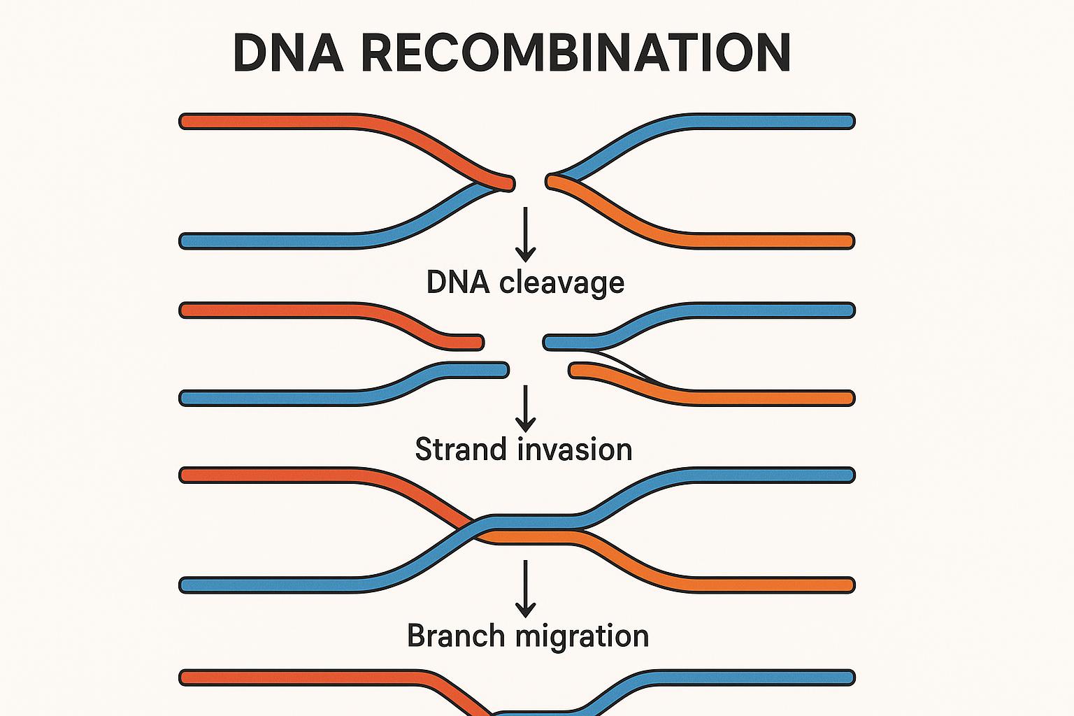 The process of DNA recombination.