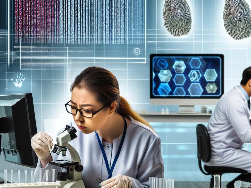 The use of DNA in forensics.
