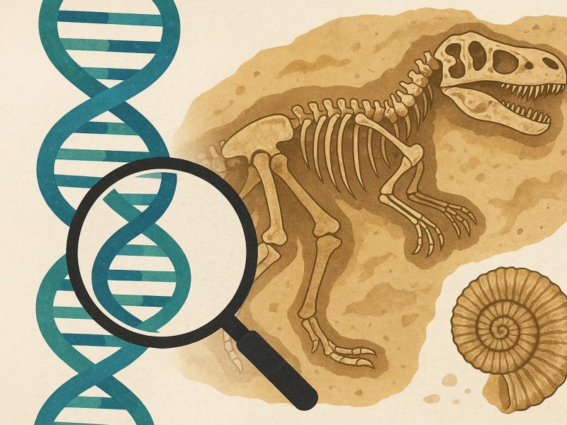 The use of DNA in studying ancient fossils.