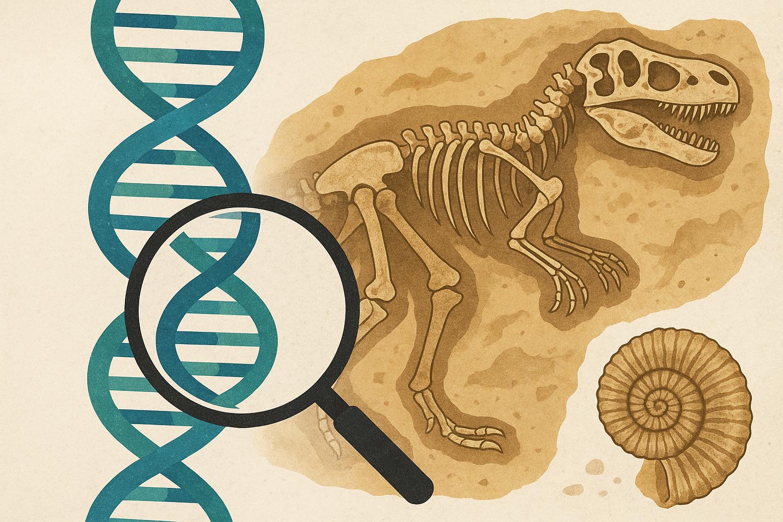 The use of DNA in studying ancient fossils.